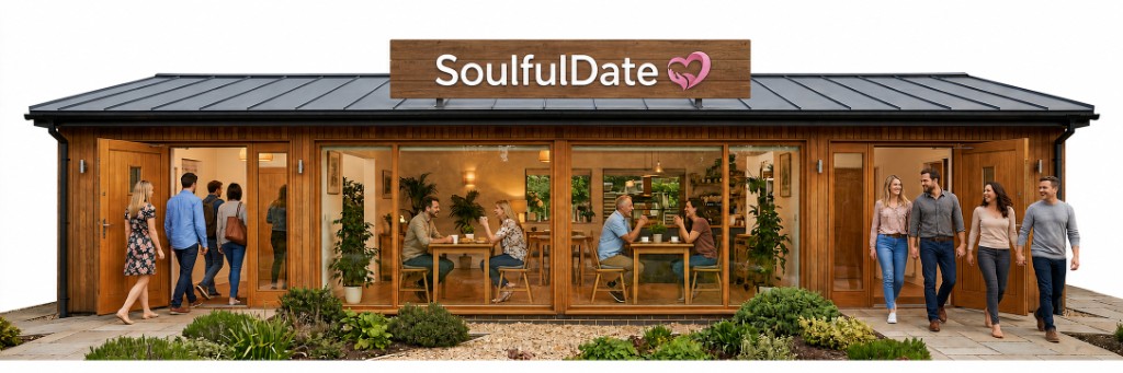 People meeting and connecting at the Soulfuldate community space